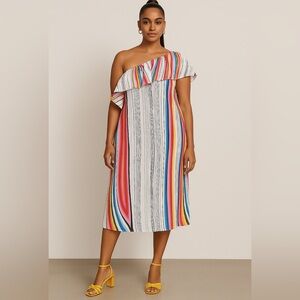 RACHEL Rachel Roy Rainbow Stripe Midi Dress Sz. 2X